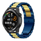 Strap-it® Strap-it Huawei Watch GT Runner stalen band (blauw/goud)