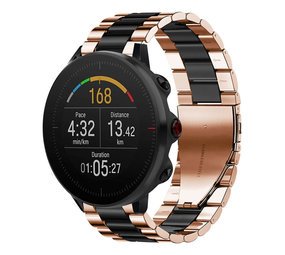 Strap-it® Polar Vantage M stalen band (roségoud/zwart)