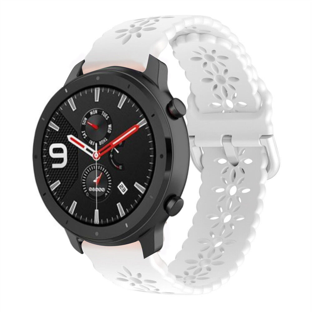 Strap-it® Strap-it Amazfit GTR 42mm siliconen bandje met patroon (wit)