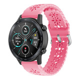 Strap-it® Honor Magic Watch 2 42mm siliconen bandje met patroon (knalroze)