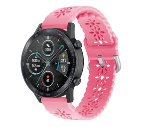 Strap-it® Honor Magic Watch 2 42mm siliconen bandje met patroon (knalroze)