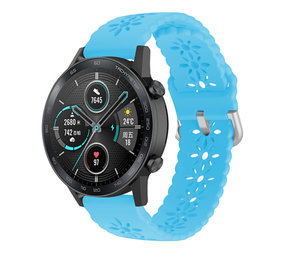 Strap-it® Honor Magic Watch 2 42mm siliconen bandje met patroon (lichtblauw)