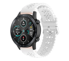 Strap-it® Honor Magic Watch 2 42mm siliconen bandje met patroon (wit)