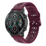 Strap-it® Honor Magic Watch 2 42mm siliconen bandje met patroon (bordeaux)