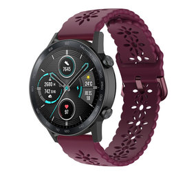 Strap-it® Honor Magic Watch 2 42mm siliconen bandje met patroon (bordeaux)