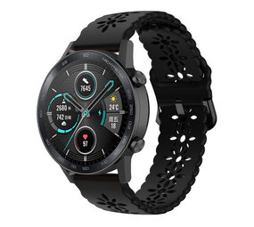 Strap-it® Honor Magic Watch 2 42mm siliconen bandje met patroon (zwart)