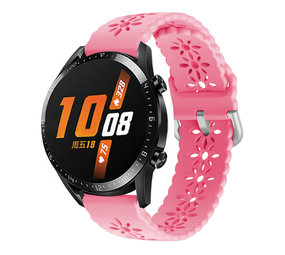 Strap-it® Huawei Watch GT 2 42mm siliconen bandje met patroon (knalroze)