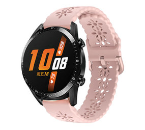 Strap-it® Huawei Watch GT 2 42mm siliconen bandje met patroon (roze)