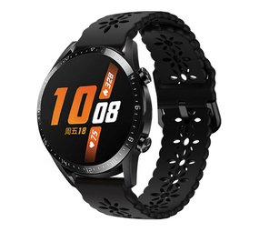 Strap-it® Huawei Watch GT 2 42mm siliconen bandje met patroon (zwart)