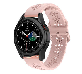 Strap-it® Samsung Galaxy Watch 4 Classic 46mm siliconen bandje met patroon (roze)
