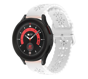 Strap-it® Samsung Galaxy Watch 5 Pro siliconen bandje met patroon (wit)