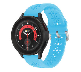 Strap-it® Samsung Galaxy Watch 5 Pro siliconen bandje met patroon (lichtblauw)