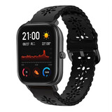 Strap-it® Xiaomi Amazfit GTS siliconen bandje met patroon (zwart)