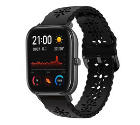 Strap-it® Xiaomi Amazfit GTS siliconen bandje met patroon (zwart)