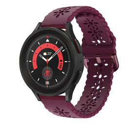 Strap-it® Samsung Galaxy Watch 5 Pro siliconen bandje met patroon (bordeaux)
