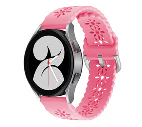 Strap-it® Samsung Galaxy Watch 4 40mm siliconen bandje met patroon (knalroze)