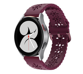 Strap-it® Samsung Galaxy Watch 4 40mm siliconen bandje met patroon (bordeaux)