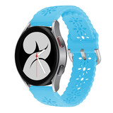 Strap-it® Samsung Galaxy Watch 4 44mm siliconen bandje met patroon (lichtblauw)