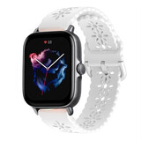 Strap-it® Amazfit GTS 3 siliconen bandje met patroon (wit)