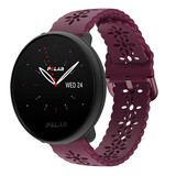 Strap-it® Polar Ignite 2 siliconen bandje met patroon (bordeaux)