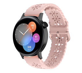 Strap-it® Huawei Watch GT 3 42mm siliconen bandje met patroon (roze)