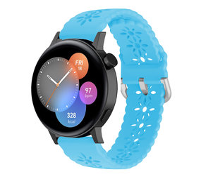 Strap-it® Huawei Watch GT 3 42mm siliconen bandje met patroon (lichtblauw)