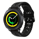 Strap-it® Samsung Gear Sport siliconen bandje met patroon (zwart)