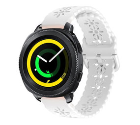 Strap-it® Samsung Gear Sport siliconen bandje met patroon (wit)
