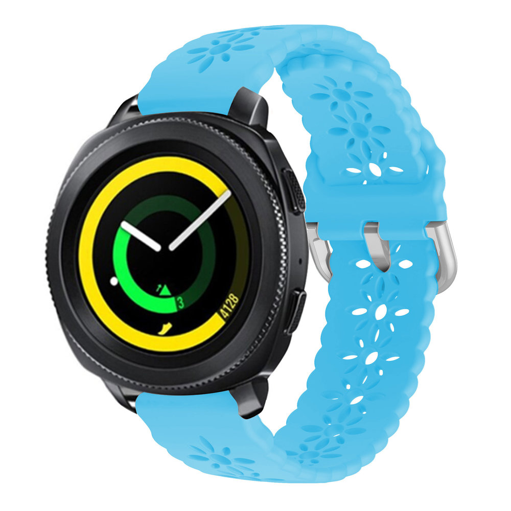 Strap-it® Strap-it Samsung Gear Sport siliconen bandje met patroon (lichtblauw)