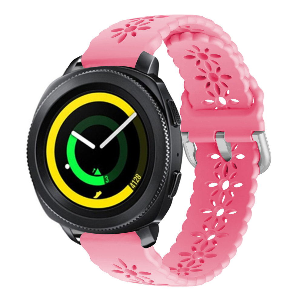 Strap-it® Strap-it Samsung Gear Sport siliconen bandje met patroon (knalroze)