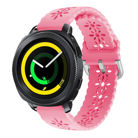 Strap-it® Strap-it Samsung Gear Sport siliconen bandje met patroon (knalroze)