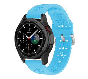 Strap-it® Samsung Galaxy Watch 4 Classic 42mm siliconen bandje met patroon (lichtblauw)