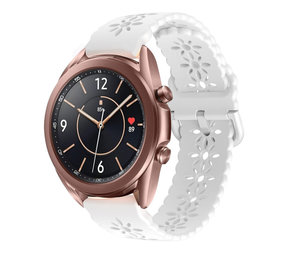 Strap-it® Samsung Galaxy Watch 3 41mm siliconen bandje met patroon (wit)