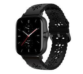 Strap-it® Amazfit GTS 2 siliconen bandje met patroon (zwart)