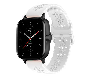 Strap-it® Amazfit GTS 2 siliconen bandje met patroon (wit)