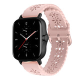 Strap-it® Amazfit GTS 2 siliconen bandje met patroon (roze)