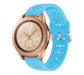 Strap-it® Samsung Galaxy Watch 42mm siliconen bandje met patroon (lichtblauw)