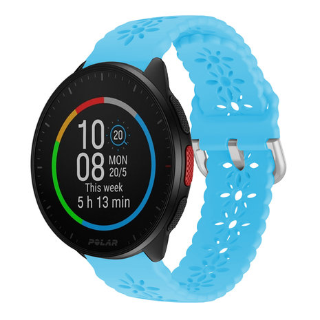 Strap-it® Strap-it Polar Pacer siliconen bandje met patroon (lichtblauw)