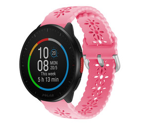 Strap-it® Polar Pacer siliconen bandje met patroon (knalroze)