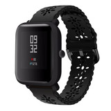 Strap-it® Xiaomi Amazfit Bip siliconen bandje met patroon (zwart)