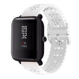 Strap-it® Xiaomi Amazfit Bip siliconen bandje met patroon (wit)