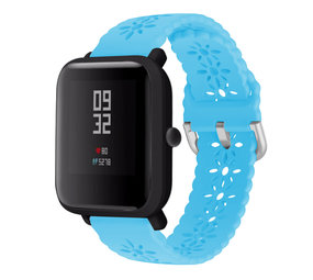 Strap-it® Xiaomi Amazfit Bip siliconen bandje met patroon (lichtblauw)