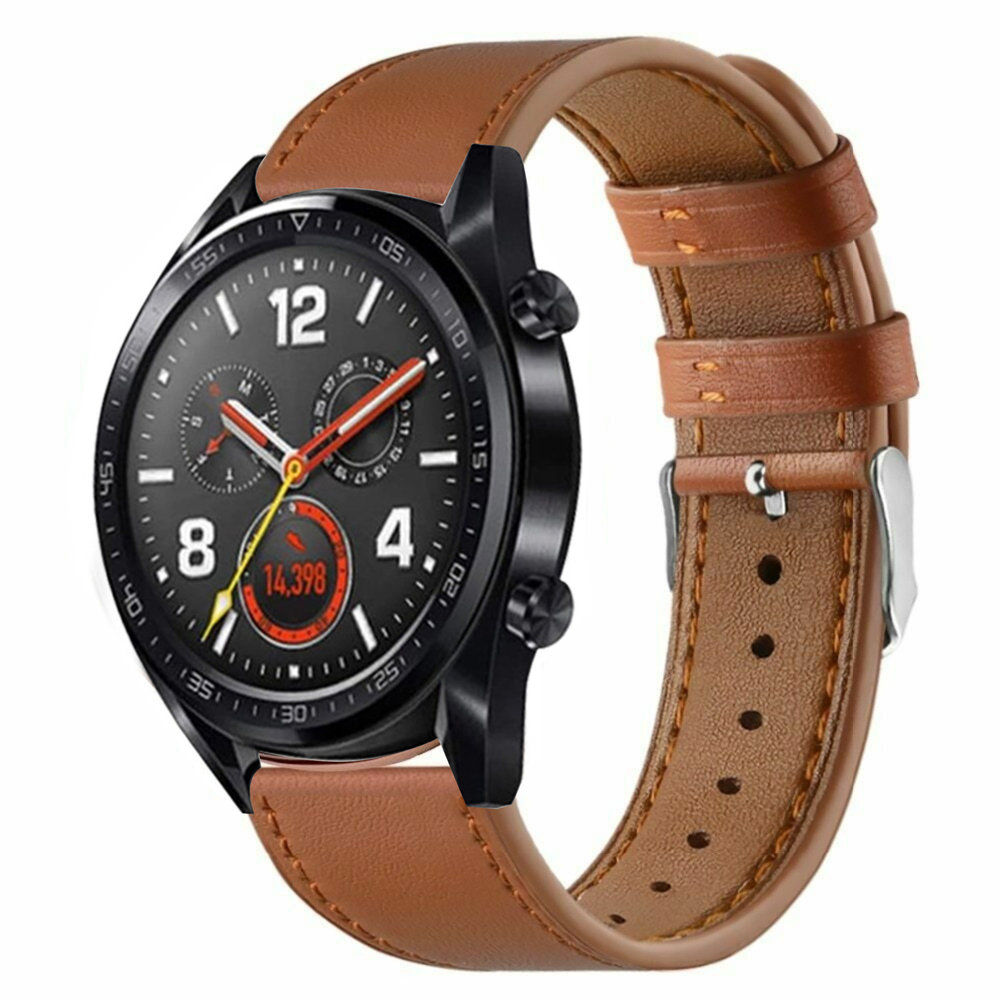 Strap-it® Strap-it Huawei Watch GT 2 leren bandje (strak bruin) Strap-it® Strap-it Huawei Watch GT 2 leren bandje (strak bruin)