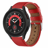 Strap-it® Samsung Galaxy Watch 5 Pro leren bandje (rood)