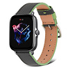 Strap-it® Strap-it Amazfit GTS 3 leren bandje (zwart-groen) Strap-it® Strap-it Amazfit GTS 3 leren bandje (zwart-groen)