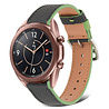 Strap-it® Strap-it Samsung Galaxy Watch 3 41mm leren bandje (zwart-groen) Strap-it® Strap-it Samsung Galaxy Watch 3 41mm leren bandje (zwart-groen)