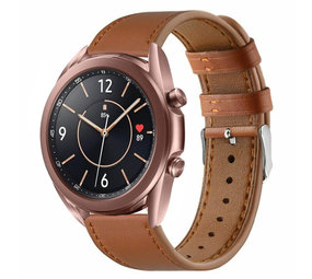Strap-it® Samsung Galaxy Watch 3 41mm leren bandje (strak bruin) Strap-it® Samsung Galaxy Watch 3 41mm leren bandje (strak bruin)
