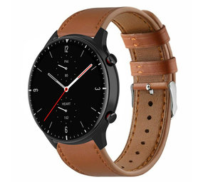 Strap-it® Amazfit GTR 2 leren bandje (strak bruin) Strap-it® Amazfit GTR 2 leren bandje (strak bruin)