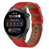 Strap-it® Huawei Watch 3 (Pro) leren bandje (rood)