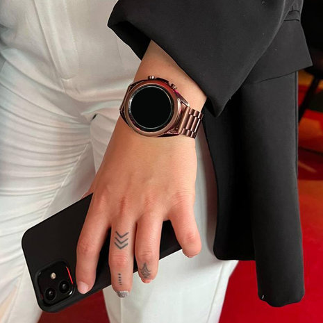 Strap-it® Strap-it Xiaomi Amazfit GTR stalen band (rosé goud)